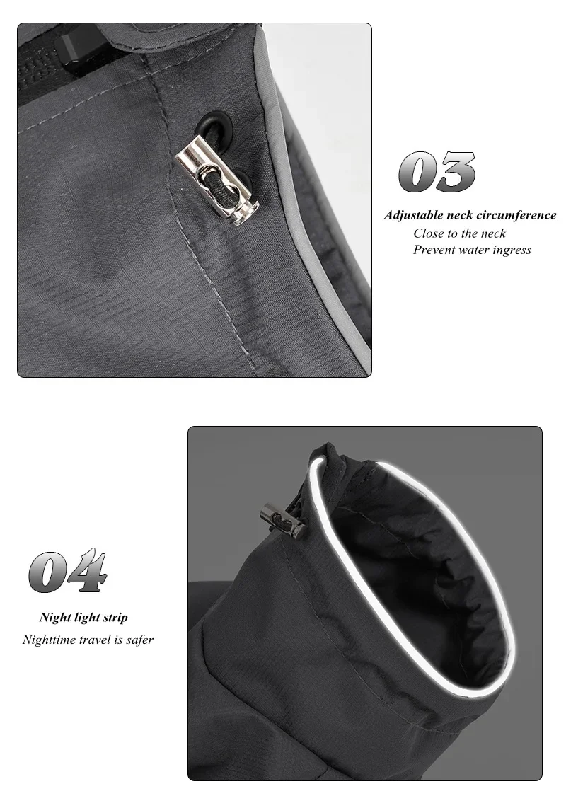 Hunde-Regenmantel mit Geschirr, wasserdichte Jacke für kleine Hunde, verstellbarer, reflektierender Hunde-Regenoverall, vierbeiniger Regenmantel für Haustiere. – Detail 14