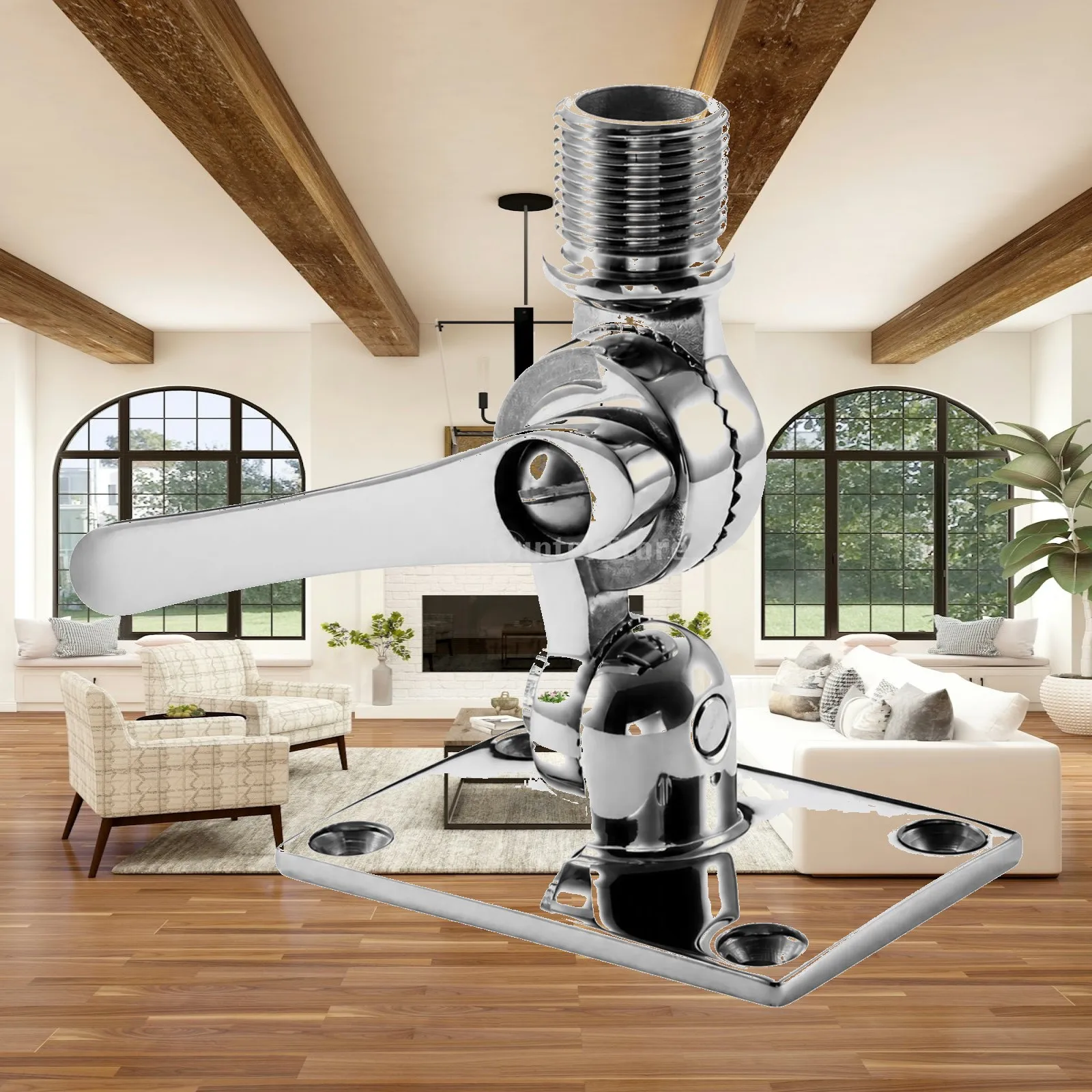 Boat VHF Antenna Base 316 Stainless Steel Waterproof Radio Mast Holder Adjustable Mount for Marine Communication