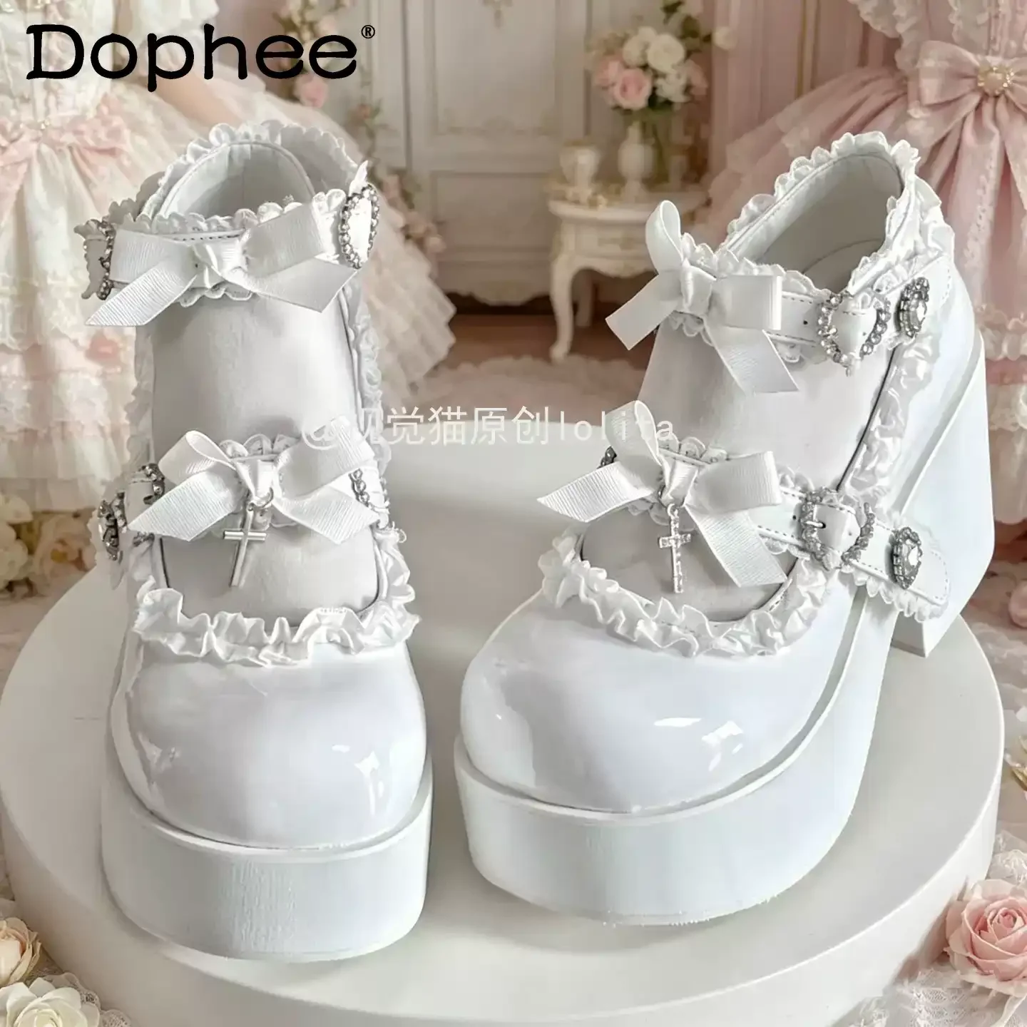 

Original Subculture Mine Lolita Black White Platform Shoes Spring and Summer New Girl's Sweet Cool Lo Mary Jane Shoes Y2k Pumps