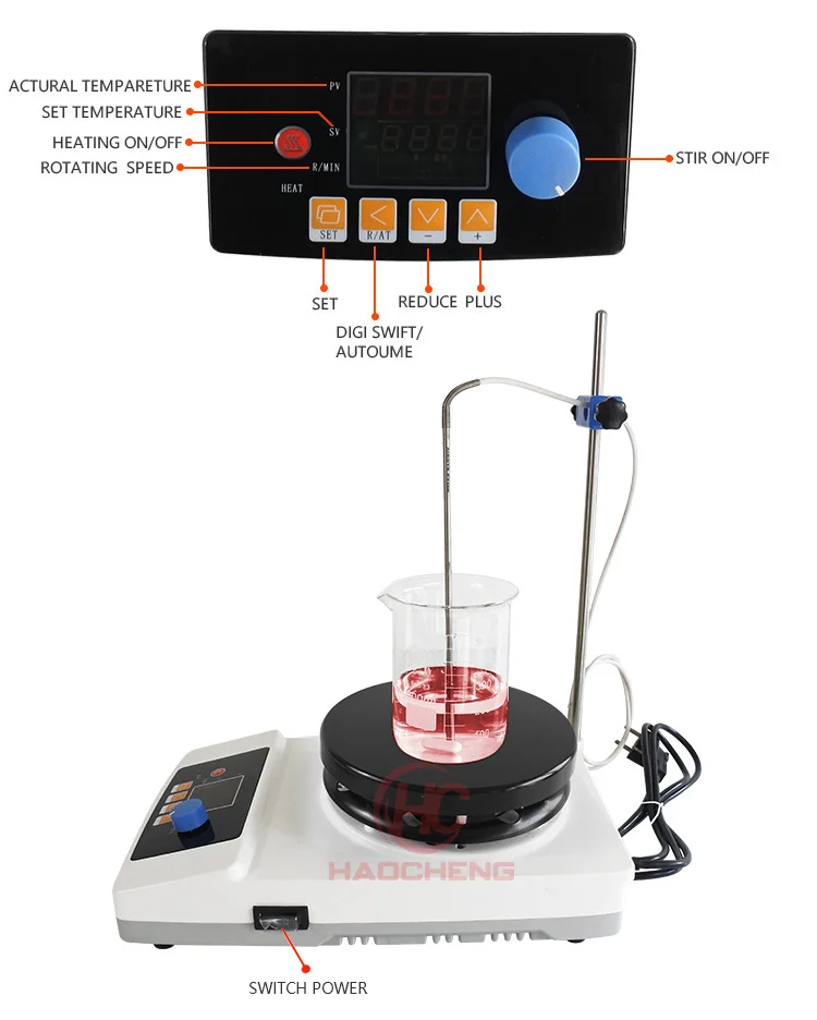 Laboratory Chemistry Liquid Stirring Heating Digital Display Thermostat System 15L Heating Magnetic Stirrer