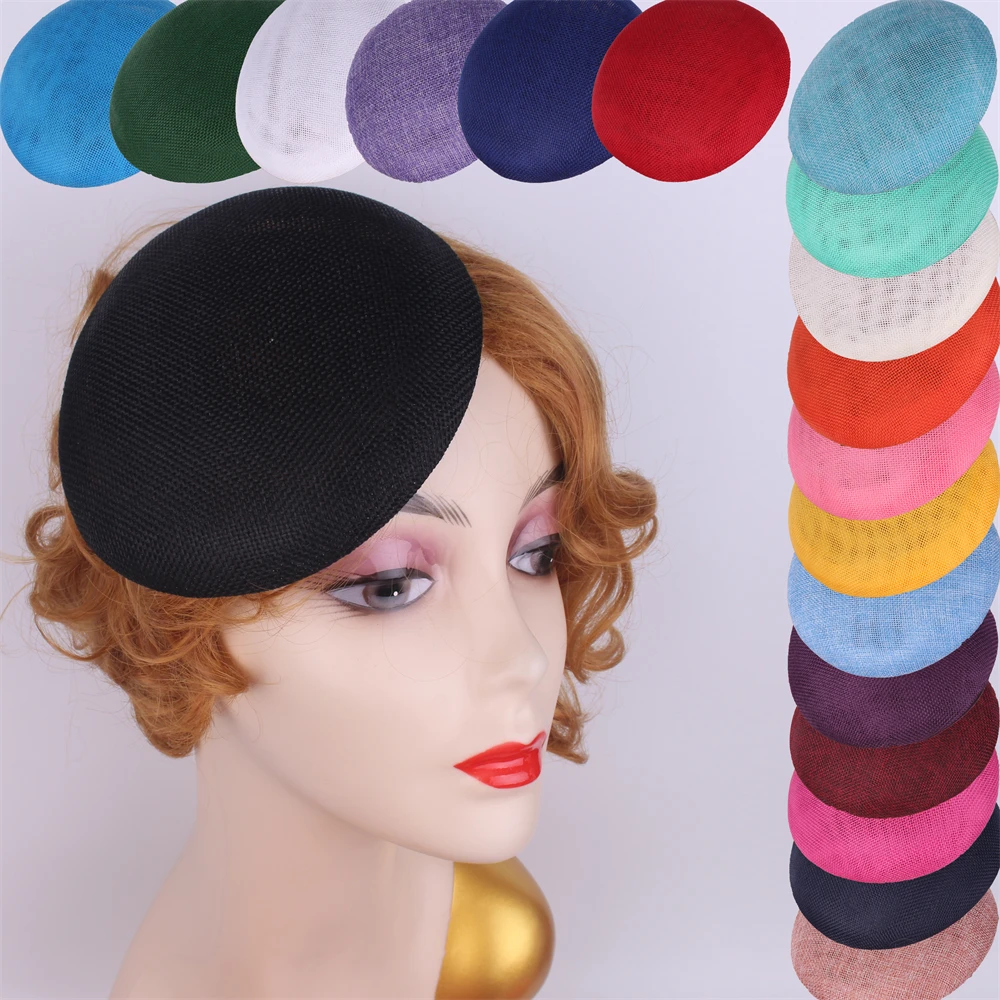 

15 см имитация Sinamay Fascinator Base круглые вечерние шляпы красные аксессуары для волос «сделай сам» коктейльные головные уборы свадебные шляпы свадебные шляпы