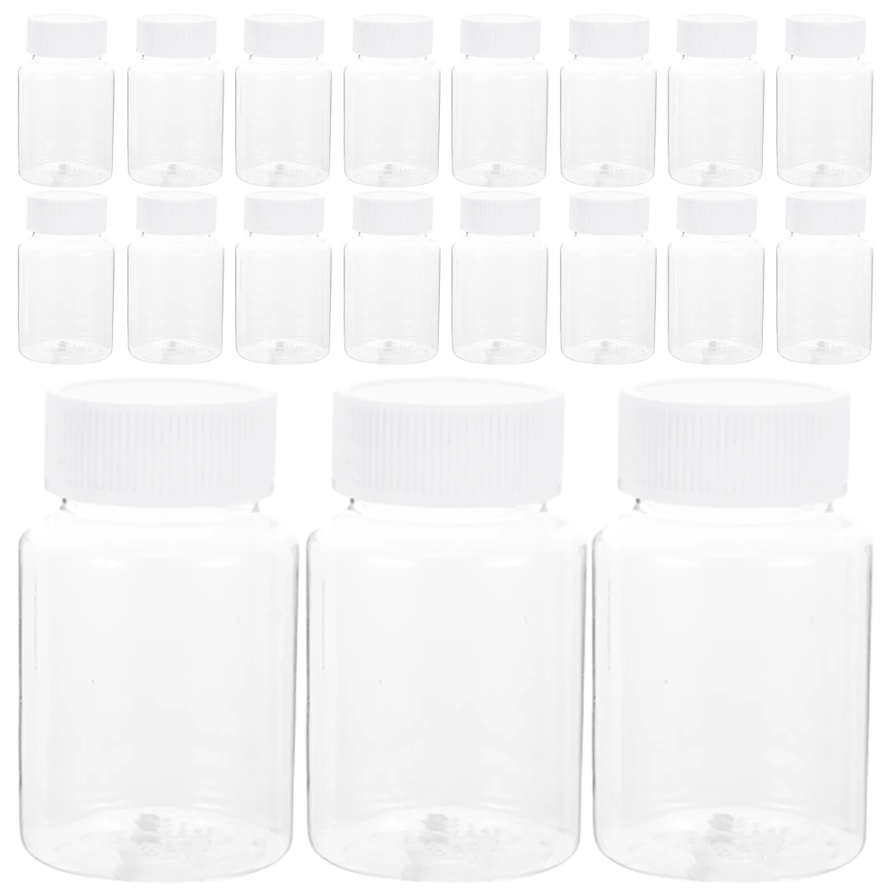 

40pcs Mouth Plastic Dispensing Bottles Durable Travel Travel Pill Box Containers Portable Pill Boxes Mini Vials Storage