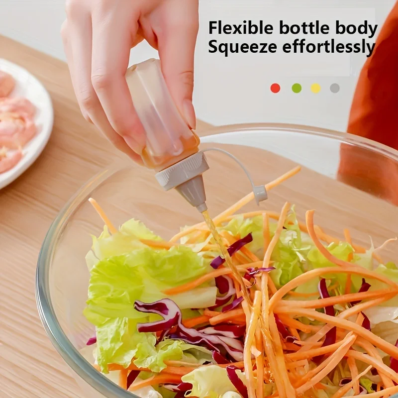 4/8/12PCS Mini Squeeze Bottles Ketchup Condiment Sauce Bottle Honey Mustard Salad Dressing Sauce Bento Container Kitchen Tool image 4