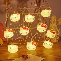 Led Anime Peripheral Kitty Cinnamoroll Cartoon Children'S Room Decoration Light String Girl Bedroom Atmosphere Usb Light