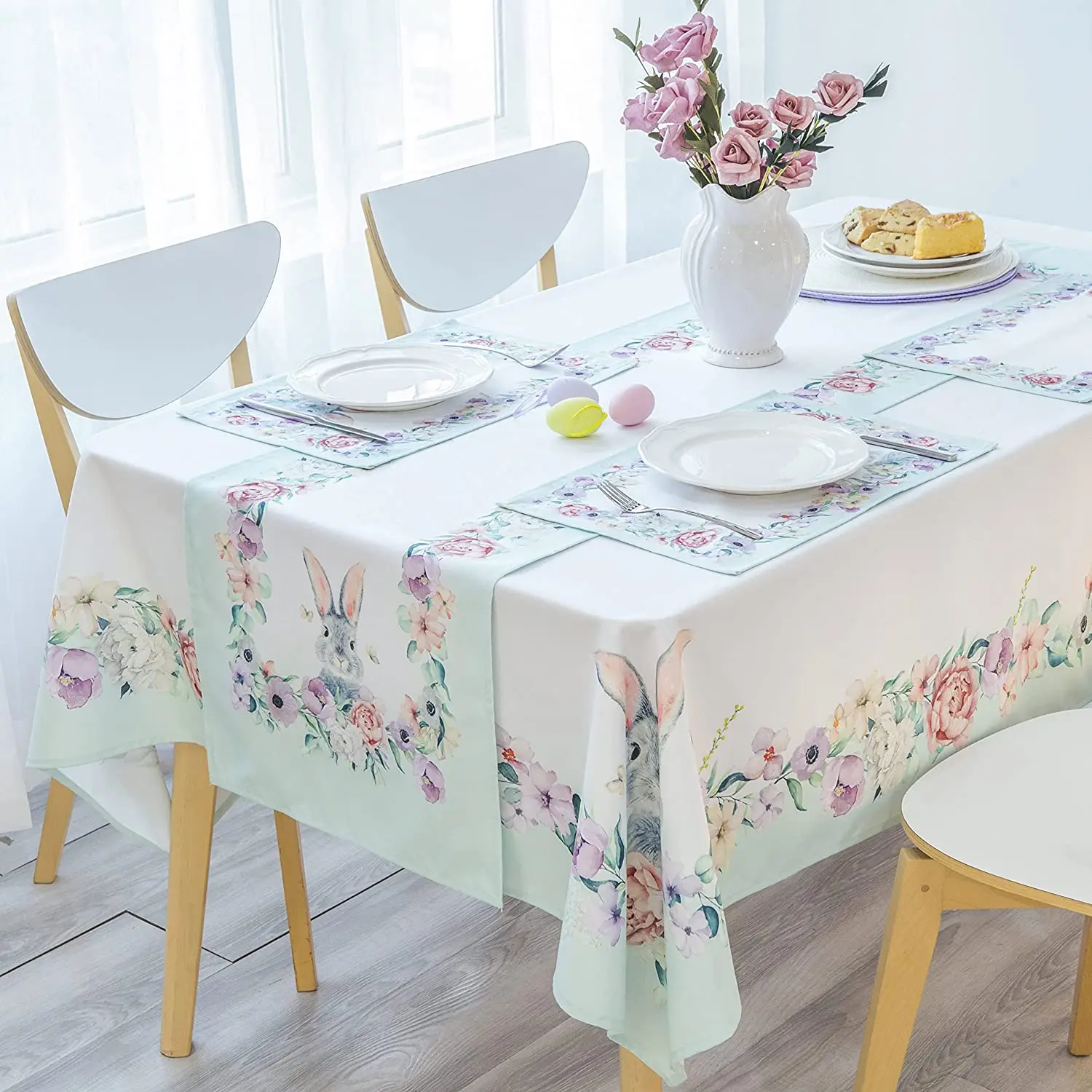 Small Fresh Square Rectangular Tablecloth Suitable for Kitchen Table Decoration Simple Style Plant Tablecloth Decoration