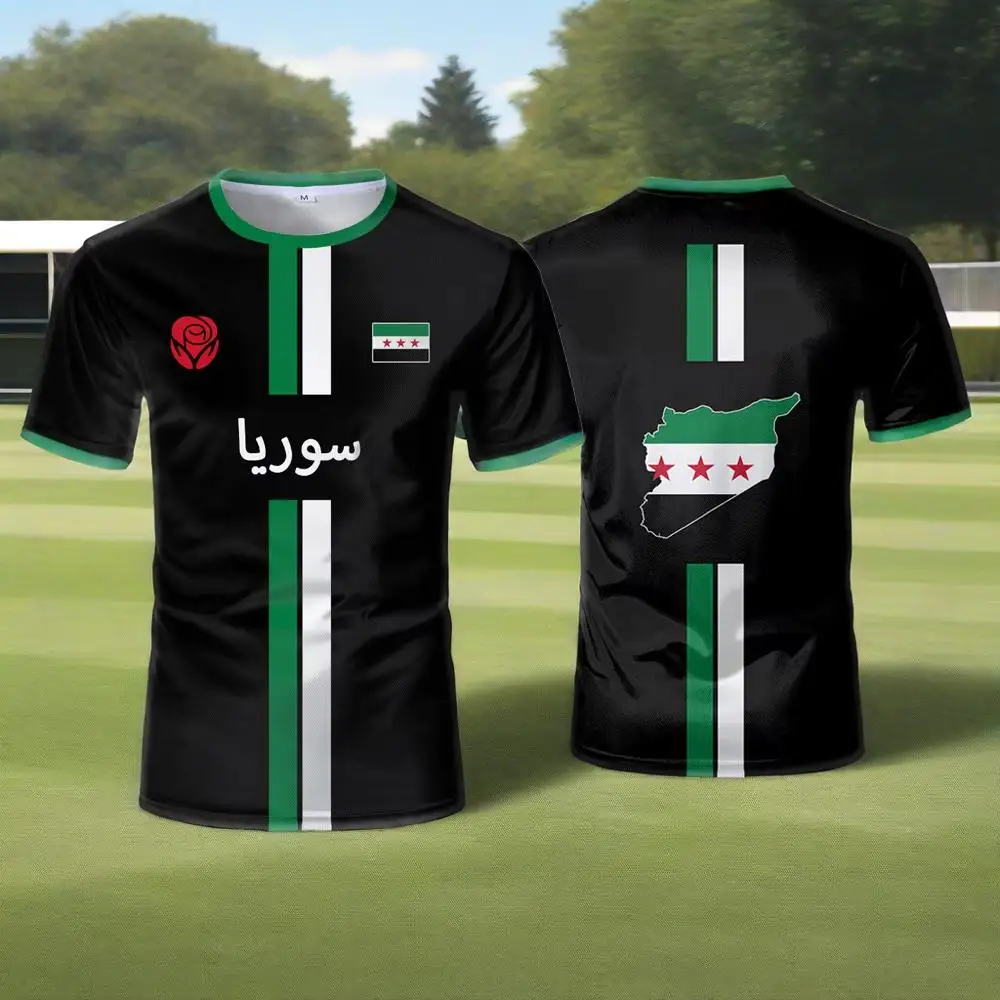 

Syria football team jerseys, men's outdoor sports T-shirts, training suits, a must-have for fans, machine washable, breathable