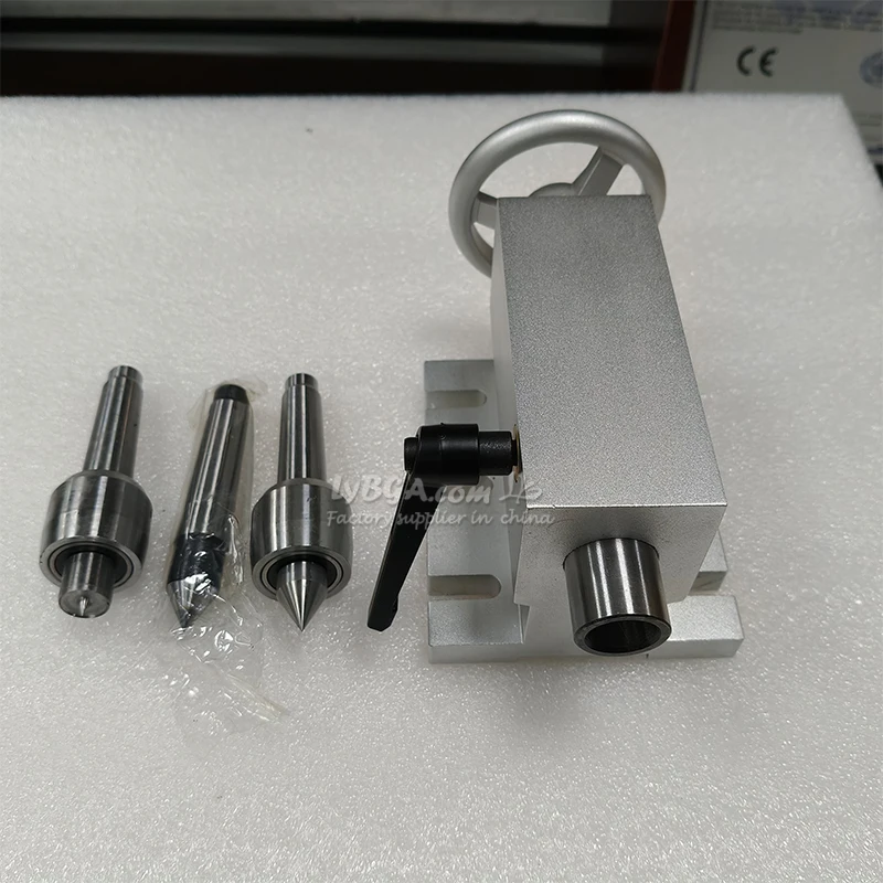 Rotary A Axis 4th Axis MT2 Top Head ER11 Mobile Tailstock Head Center Height 65 mm Activity Tailstock for Engraving Machine