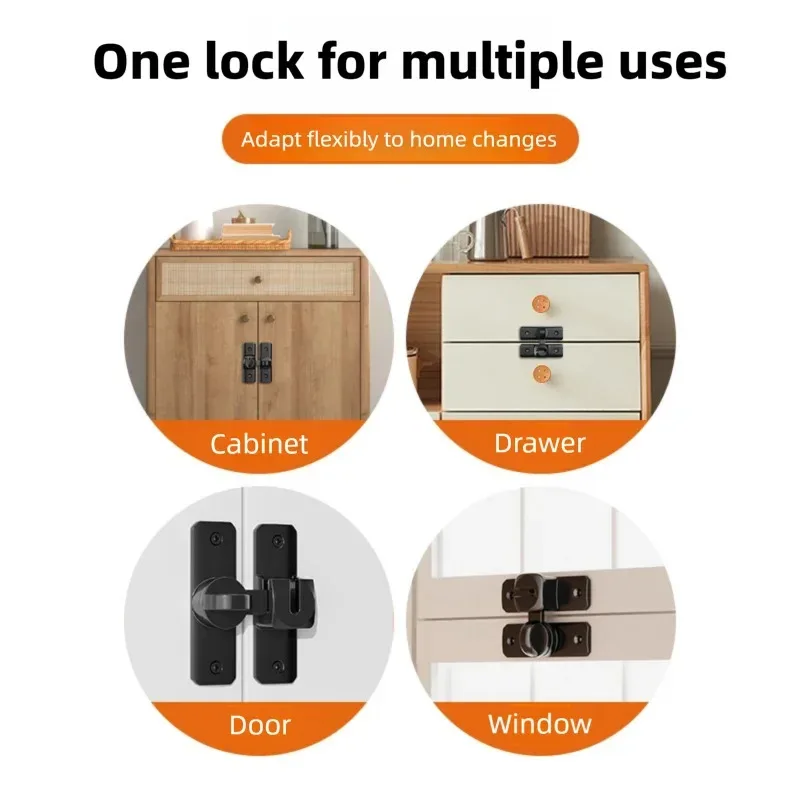 مزلاج بولت بدون حفر وقفل باب منزلق - مثبت على السطح للحمام/الفندق/مثبت باب مضاد للسرقة #6