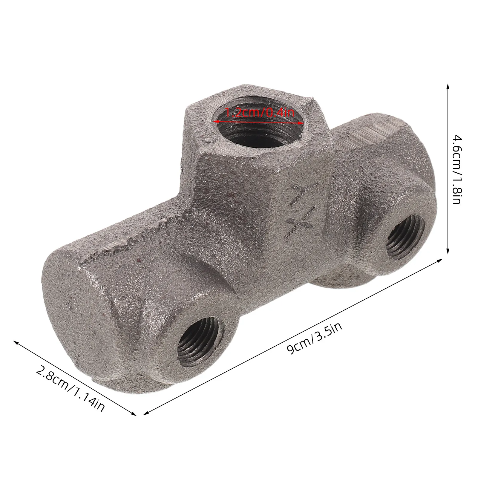 Air Compressor Cross Fitting Solid Cast Iron 4-Way Manifold Block Multi-Port Pneumatic Distribution Air Switch Mount Valve Mount