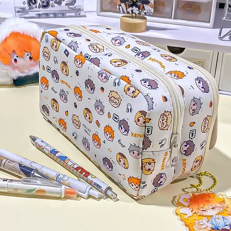 ¡Anime Haikyuu! Bolsa de bolígrafo serie japonesa Ambitus Cosplay, almacenamiento de papelería para estudiantes, lindo, exquisito, delicadeza, creatividad