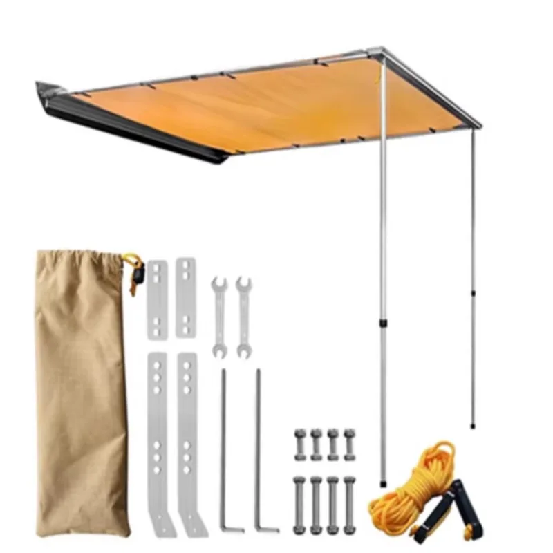 Car Side Awning Roof Retractable Canopy Car Side Account External Waterproof Sunshade for Outdoor Off-Road Expansion