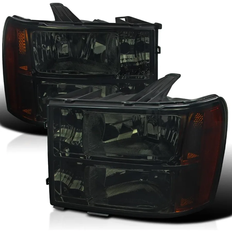 

Фара с дымовыми линзами Янтарного цвета для GMC Sierra 1500 20072013, GMC Sierra Denali 20092013, GMC Sierra Hybrid L + R, пара головки Li