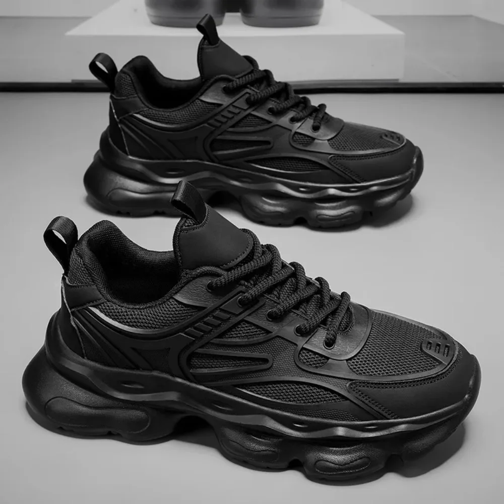 

Мужские дышащие повседневные кроссовки для бега 2025 года, летние, высокие, на толстой подошве, в стиле «папины кроссовки», модные, удобные спортивные туфли