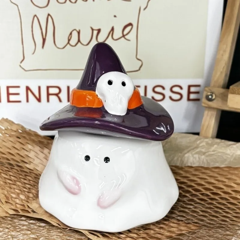 

Cute Ceramic Ghost Bizarre Cup Ceramic Cup with Lid Mug Birthday Gift Companion Couple Water Cup Drinkware Halloween Gift