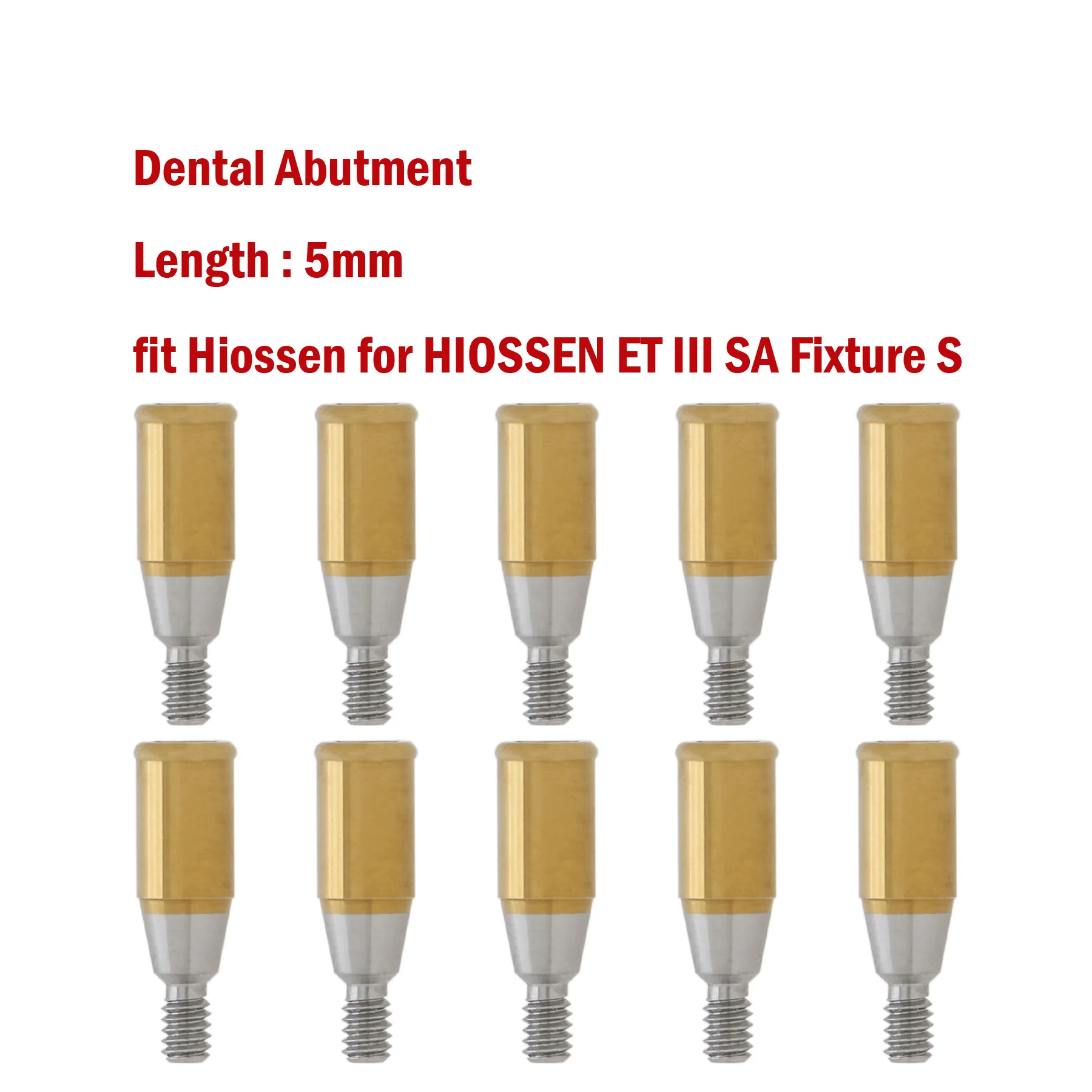 Dental Implant Attachment Abutment Male Caps Kit Regular 5mm Fit Hiossen ET III SA Fixture S