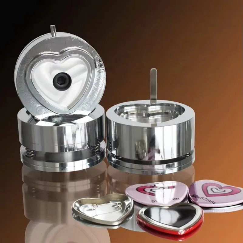 Heart 53x57.5mm Interchangeable Button Badge Making Machine Mould