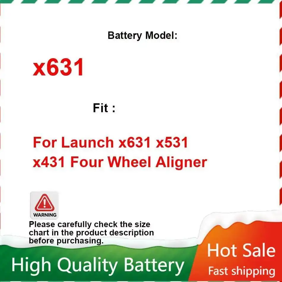 

Four - Wheel Alignment System Battery 5200mAh For Launch x631 x531 x431 Four Wheel Aligner x631 batteries + fast shipping