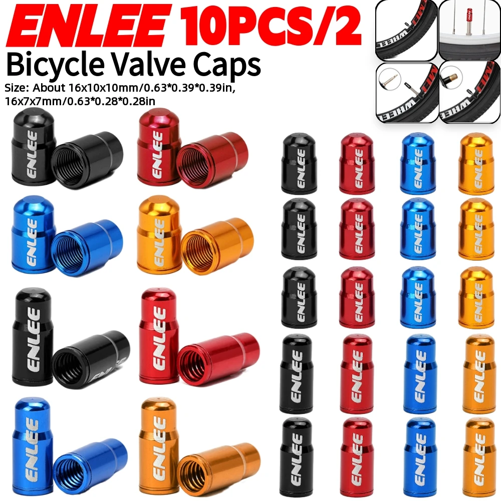 10/2PCS ENLEE Bicycle Tire Valve Cap Valve Core Lends Mtb Tubeless Valve Cover Bicycle Presta Valve Core Mtb Bike Accessories