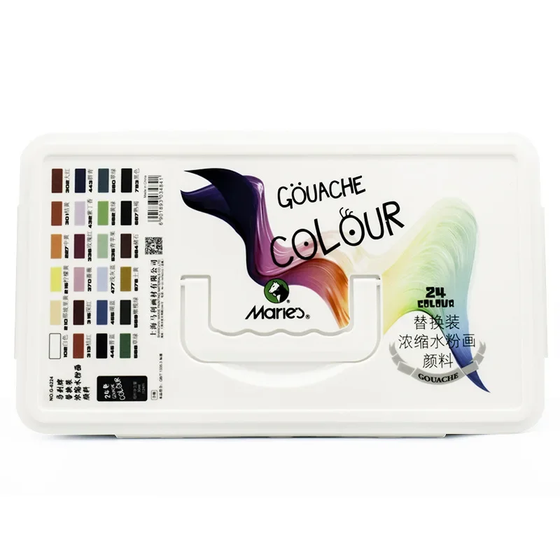 24 لون هلام الغواش مجموعة الطلاء الفن المبتدئين طلاء الغواش المركز 30 مللي حزمة قابلة للاستبدال إعادة تعبئة الغواش