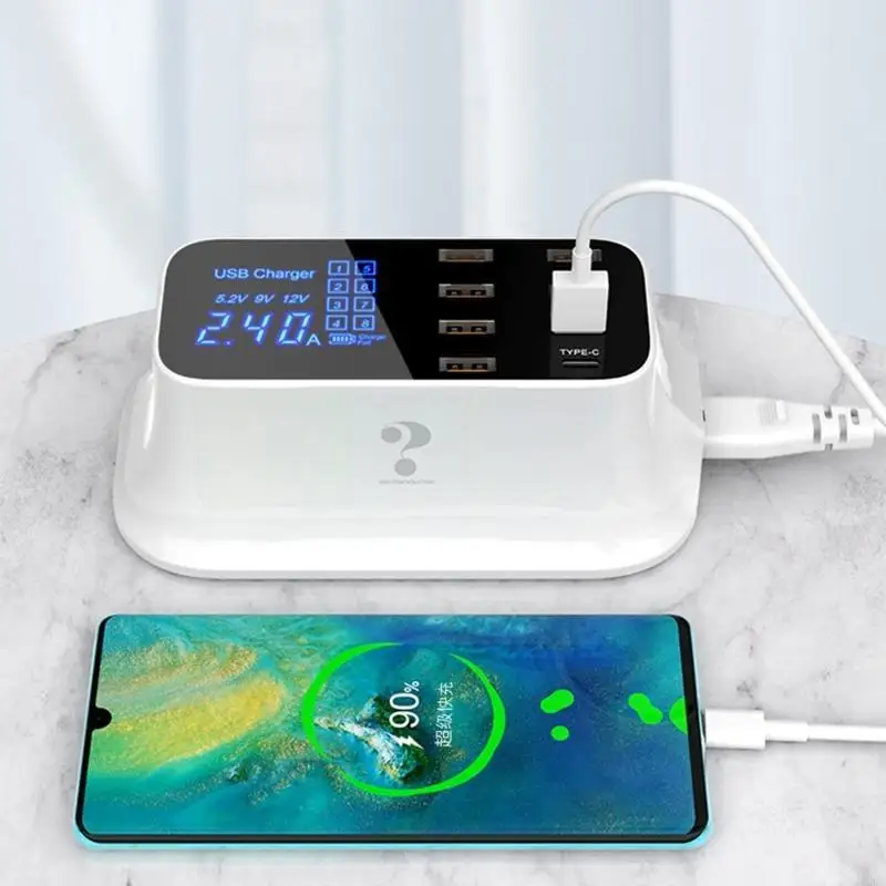 

SZ Multi USB Charger Hub PD Quick Charge Charger 8 USB Ports Fast Charging Station for Smartphone Adapter Cell Phone Tablet