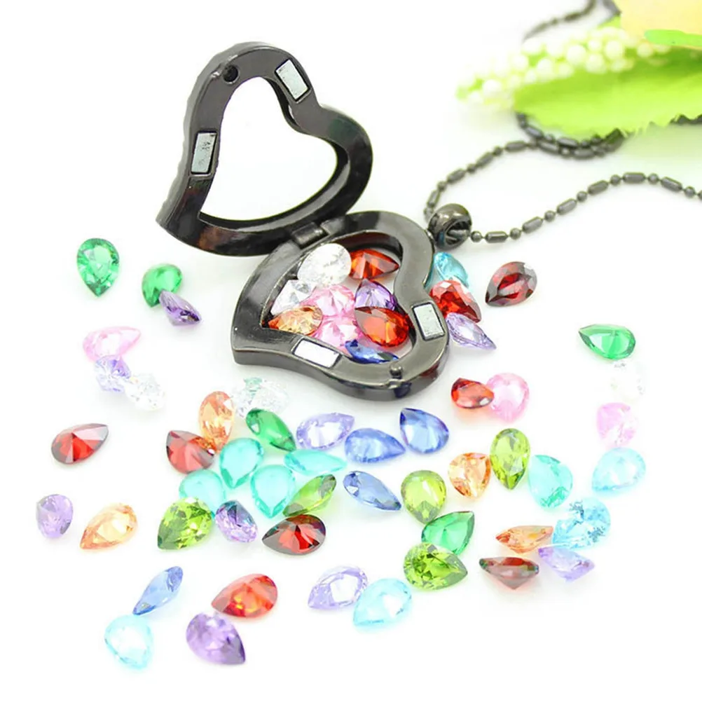 12Pcs Birthday Stone Treasure Gems Drop Shape Assorted Colors for Custom Art Projects Scrapbooking Craft Accessories