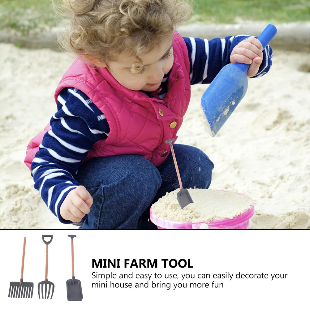 

1Set Mini Farm Tool Plastic Miniature Set Safe Durable for Mini House Scene Layout Garden Accessories Miniature Farm Tool