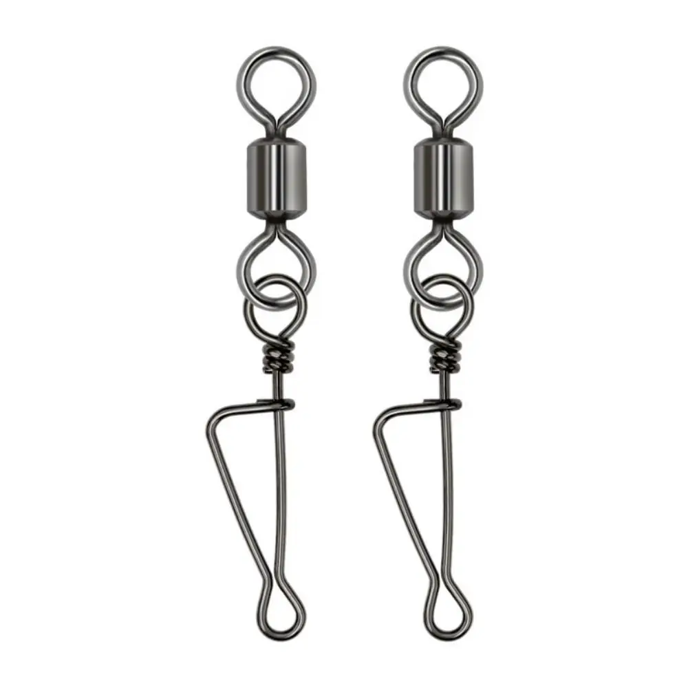 Picture 5: 10pcs With Lock Fishing Rolling Swivel Connect Ring Chamfer Design Swivel Rolling Connector Durable Avoid Line Entanglement