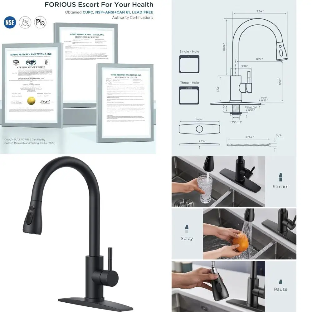 

Выдвижной смеситель-распылитель с высокой аркой, нержавеющая сталь с одной ручкой, 1 или 3 отверстия, идеально подходит для фермерского дома, кемпера, прачечной, автофургона, бара