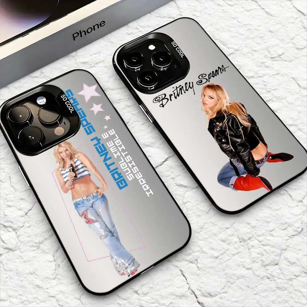 B-Britney S-Spears شعار جراب هاتف آيفون 17 16 15 14 13 12 11 برو ماكس الهواء ماتي ليزر أورورا للصدمات فوندا