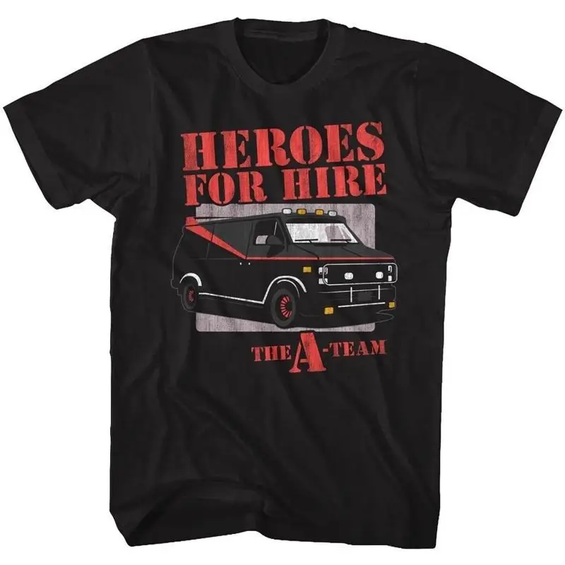 A859 Черная футболка A Team Heroes For Hire
