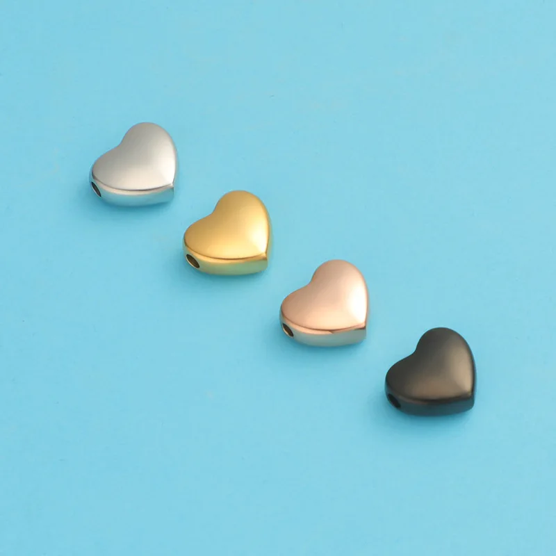 

20pcs/Lot Stainless Steel Mirror Polish Round Smooth Heart Bead Pendants For Making DIY jewelry Necklace Lover Friend Gift