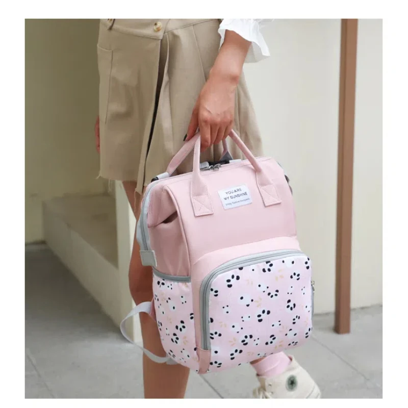 Fashionable Mommy Bag Multi Functional Waterproof Leisure Maternity and Child Bag Stylish Young Handheld Outing Large Capacity