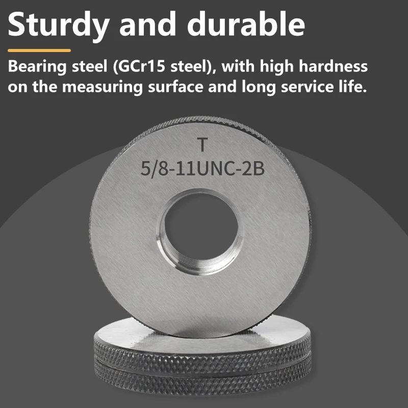 GULING1SET(1*GO+1*NOGO) 3A 5/8 11/16 3/4 13/16 7/8 15/16 1''-1''1/16 UN/UNC/UNF/UNS/UNEF America Standard Fine Thread Ring Gauge