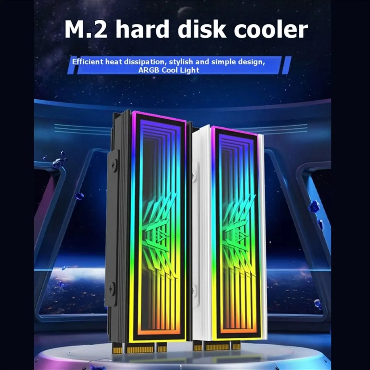 【POPULAR PICK】-5V ARGB Sync M.2 SSD Heatsink 5V/3Pin 2280 NVMe M2 Cooler Heatsink Solid State Drive Heat Sink Cooler Silver