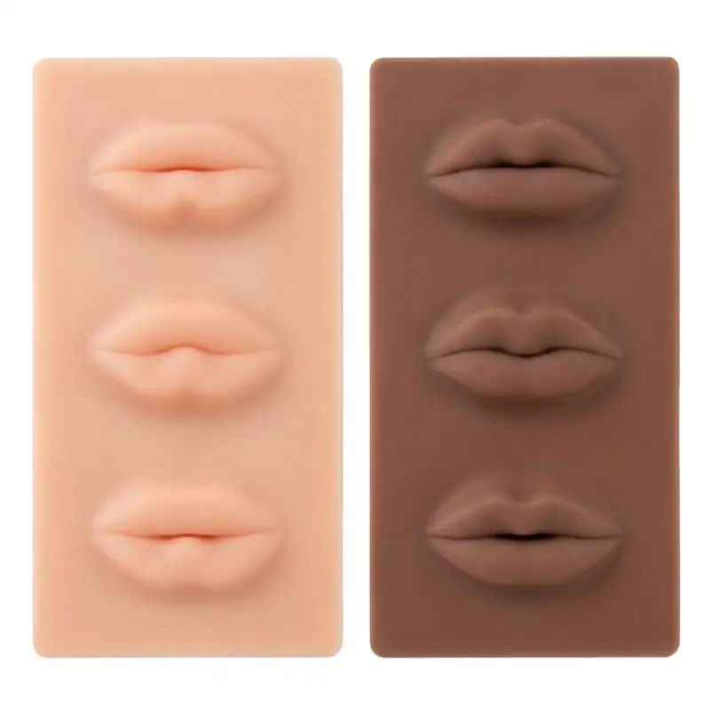 1Pcs Latex Tattoo Makeup Lip Coloring Practice Skin 3D Lip Model With 3 Type Europe Lip Shape For Lip Blush Technique