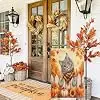 Fall Pumpkins Sunflower And Maple Leaves Garden Flag 12x18 Inch Outside Yard Porch Decoration Buffalo Plaid Gray Cat Welcome jjp