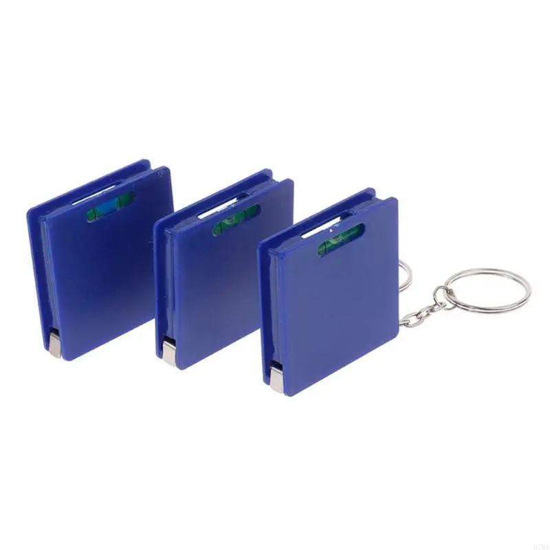 37ME Small Keychain Square Tape Measure with Bubble Level for Projects