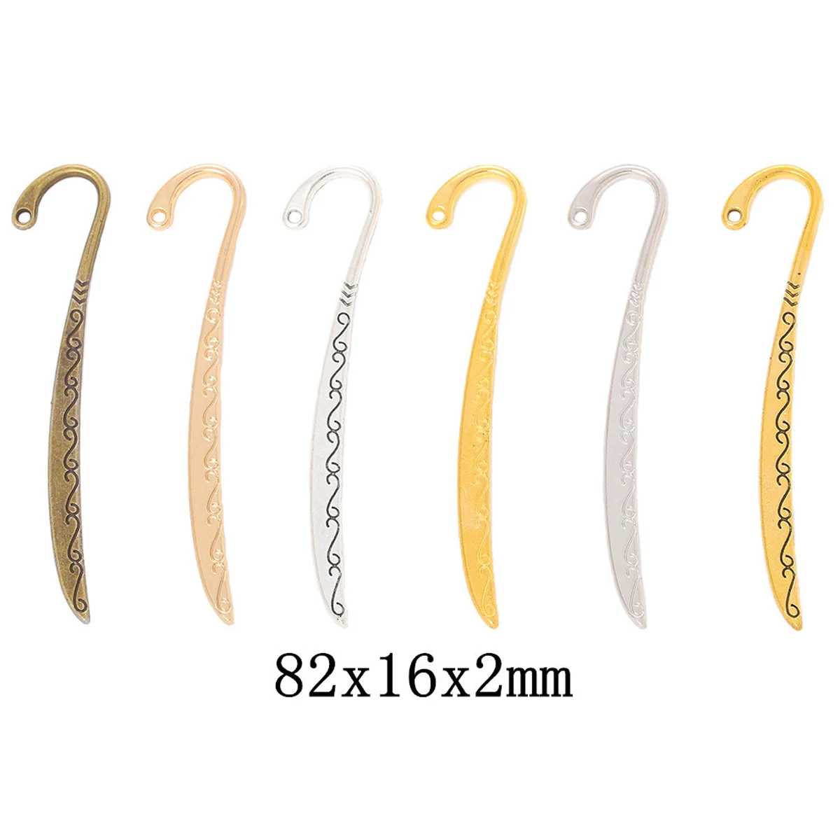 Breite Metall-Lesezeichen „Lucky Wave“ – Marque de Page in KC Gold, Kupfer, Bronze, Silber – Schmuck-DIY-Zubehör 82x16x2mm – Detail 2