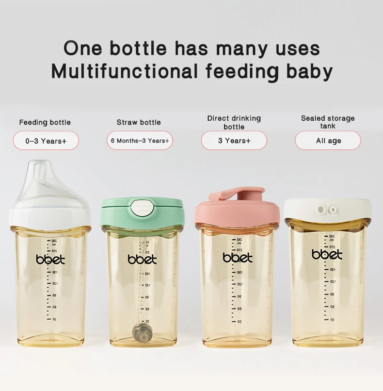 BBET Baby Feeding Bottle PPSU Newborn Triangular Shape Milk Bottle  Drinking Cup One Bottle Multi-purpose Patent Feed Items