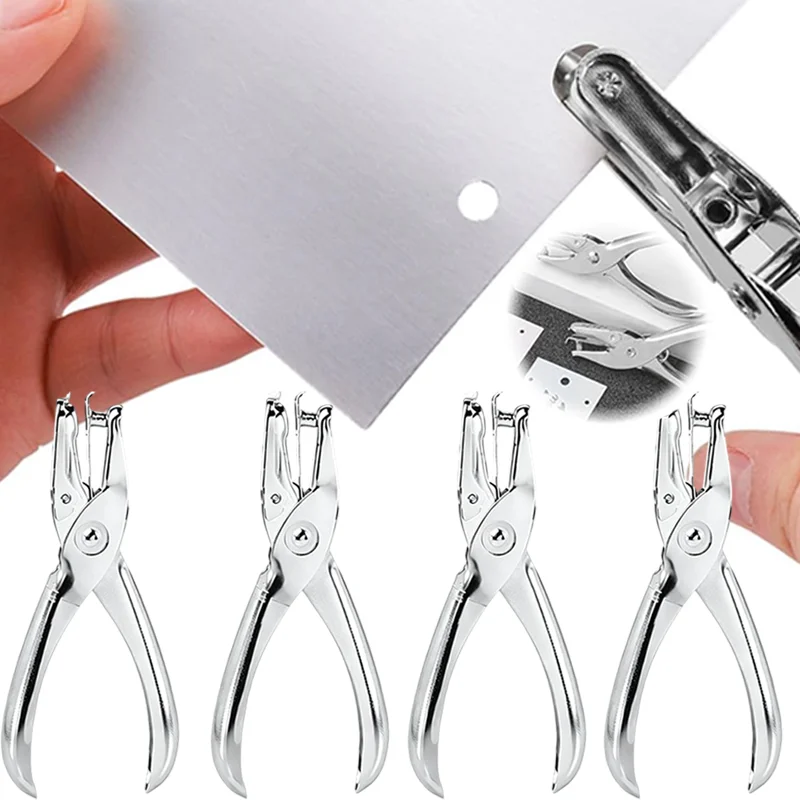 Single Hole Punch Paper Hole Puncher Circle Perforator Tool for Craft Paper Tags Clothing Ticket DIY Binding Supplies Tool