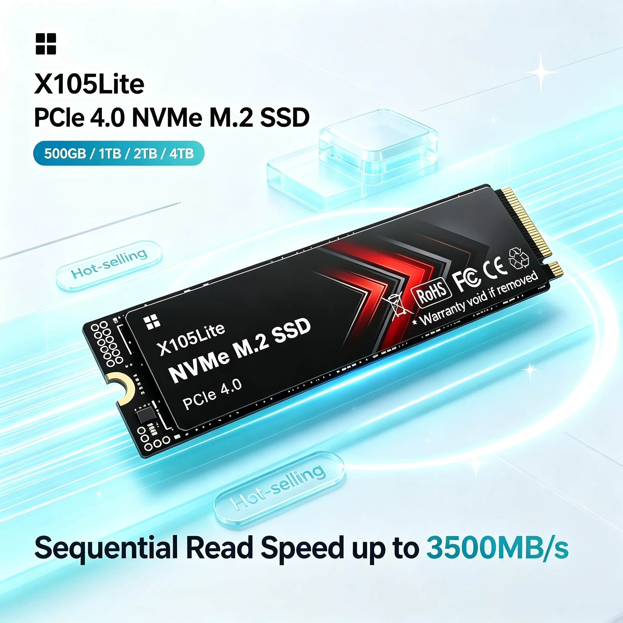 Solid State Disk X105Lite M2 NVMe SSD Portable Hard Drive PCIE4.0 up to 3500MB/s 500GB 1TB 2TB 4TB Laptop Desktop