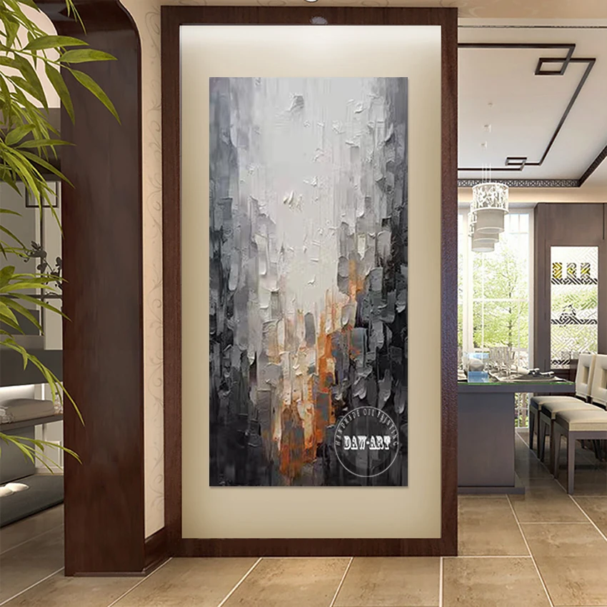 لوحات زيتية على شكل سكين لوحة، عمل فني للديكور الأكريليك، جدار مزخرف بتصميم تجريدي حديث، بدون إطار، صورة فنية من القماش