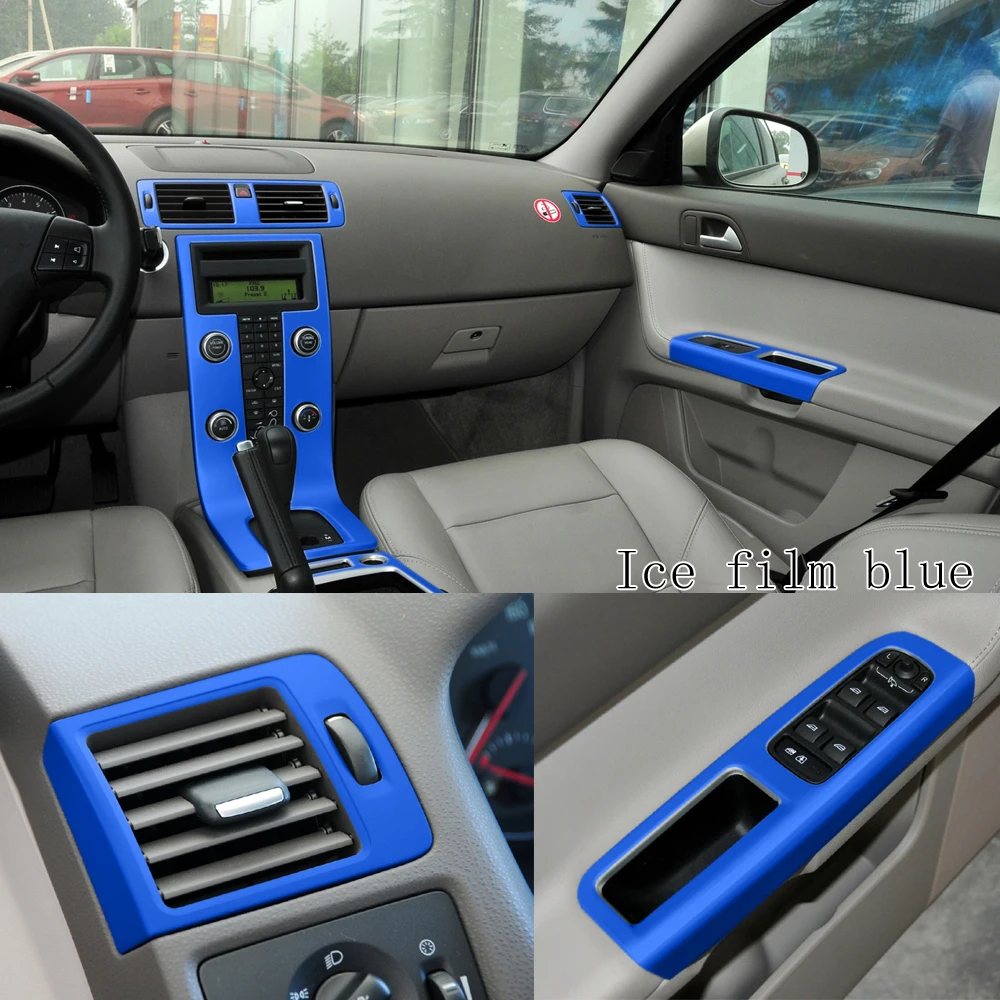 Carbon Fiber for Volvo S40 C30 V50 2008-2012 Car Film Interior Stickers Center Console Gear Dashboard Air Door Handle Lift Panel