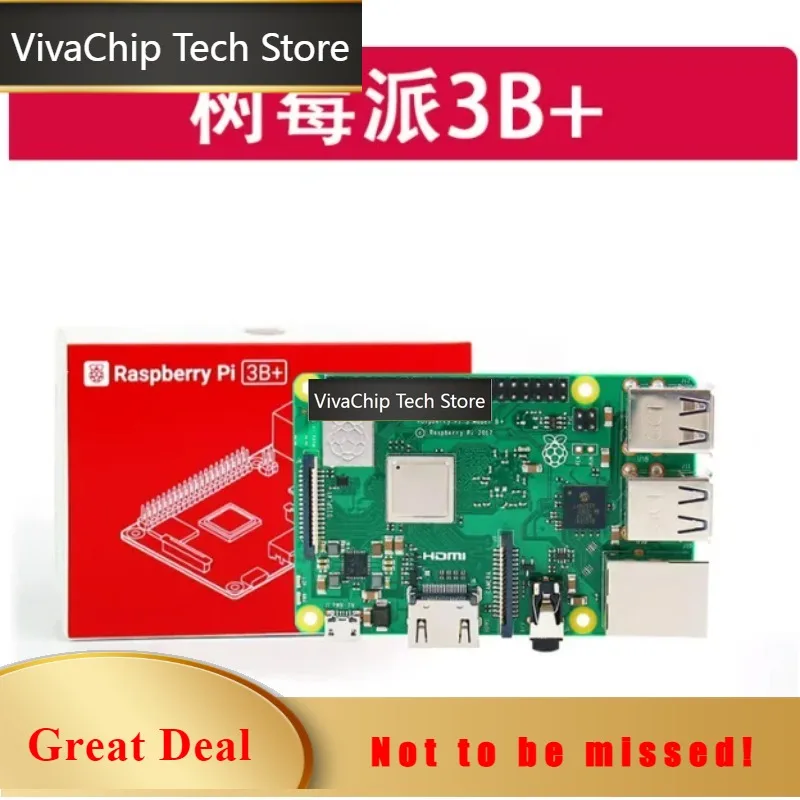 VivaCTRaspberry Pi 3rd Generation B Type Official British Made 3B 3B+ Raspberry Pi Development Board Bluetooth WiFi Kit Learning