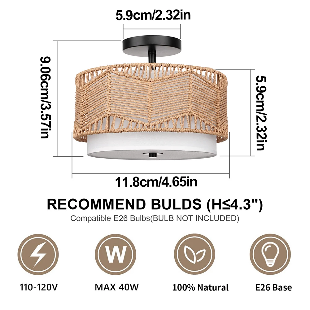 Luz de teto criativa Flush Mount, Luz decorativa simples, Decoração Home