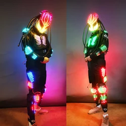 Disfraz de Robot de baile LED, traje de Robot luminoso para escenario y fiesta, ropa de actuación