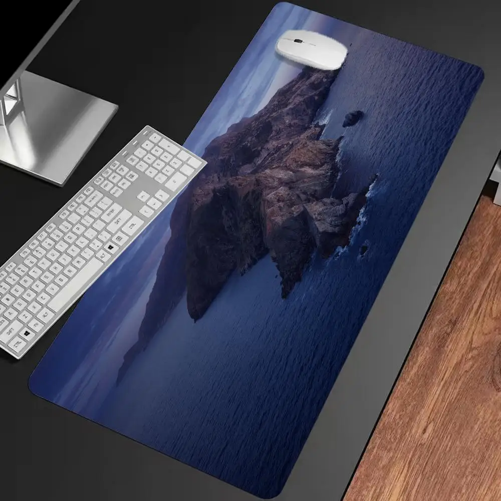 

Коврик для мыши Coastal Cliff Island, нескользящий игровой коврик для мыши, геймерский коврик для киберспорта, механическая клавиатура XXL, настольный коврик