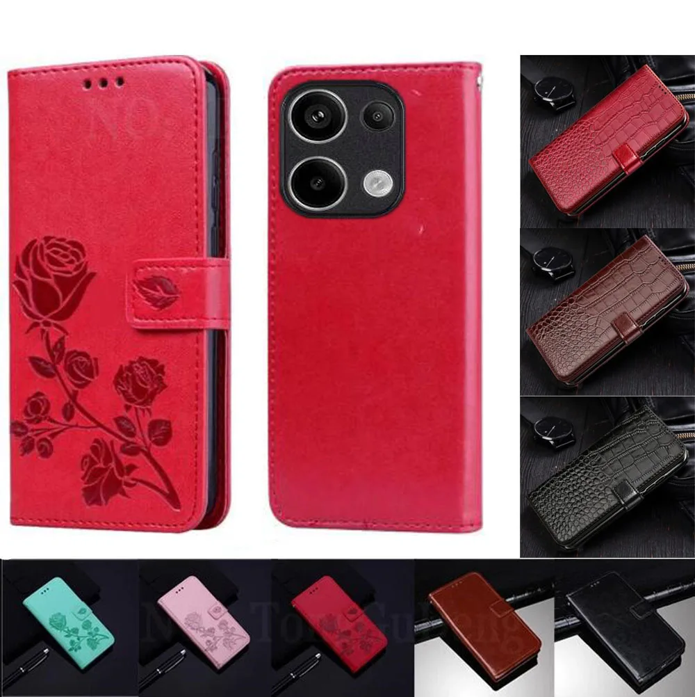 Кожаный чехол-бумажник с магнитной застежкой для Xiaomi Poco M6 Pro 4G X6 Mix6 C65 PocoX6 Pro 5G PocoM6, противоударный чехол-подставка для телефона