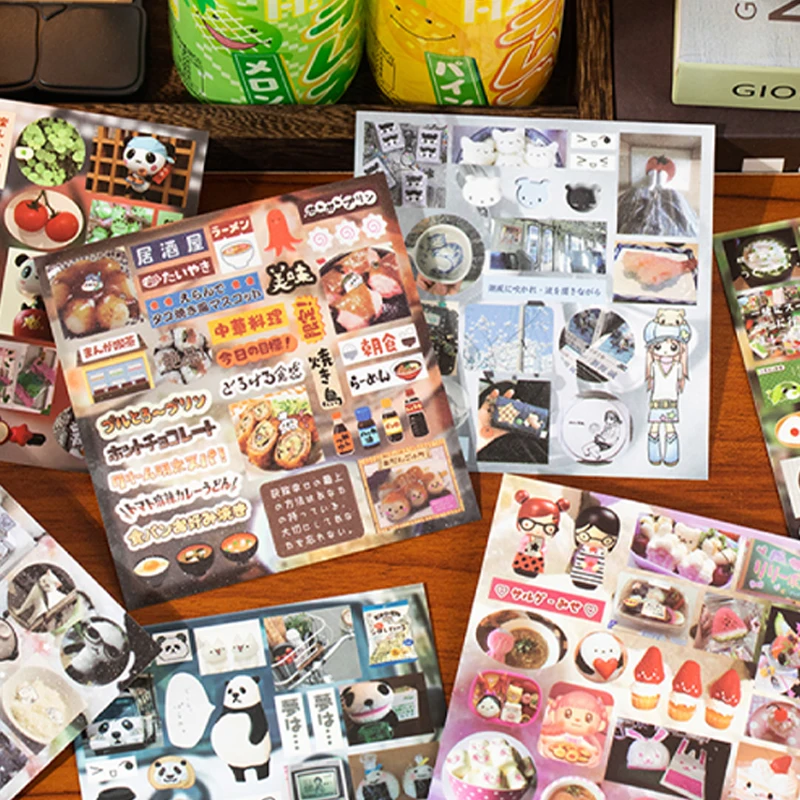 Mr Paper 30/60pcs Happiness Notebook Series Square Cut Film Sticker Book Japan Korea Cute INS Style Handbook DIY Diary Guca Plat