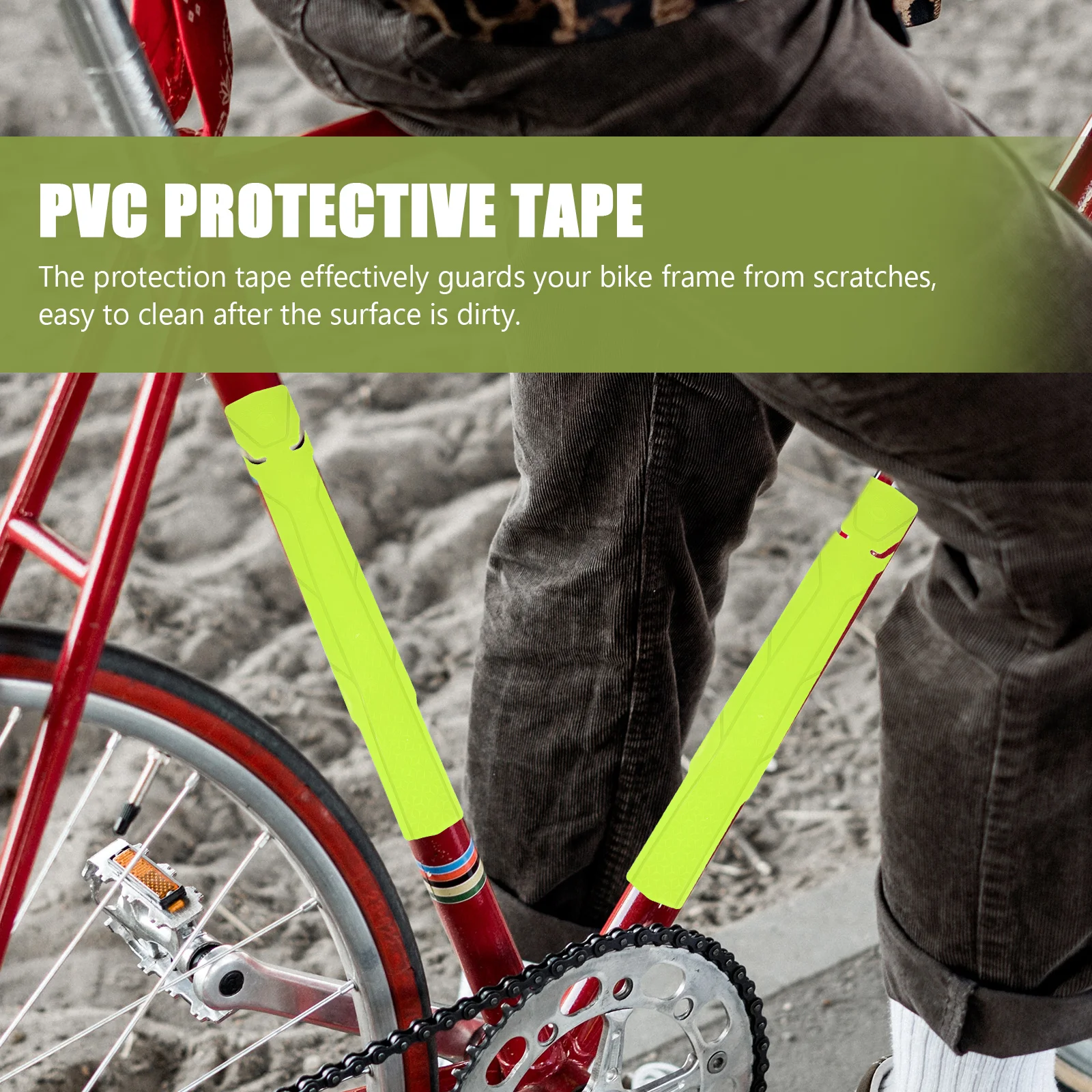

1pc PVC Bike Frame Protector Durable Tape Guard Scratches Collisions Rim Strips Decals Mountain Bikes Easy Clean No Marks High